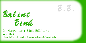 balint bink business card